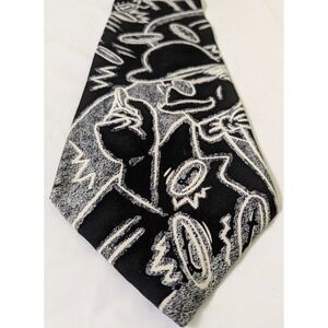 Apple Corps Limited Men's Tie Beatles Taxman White on Black 100% Silk 58 x 4